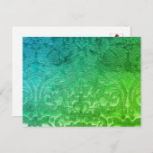 Groene Blauwe Pointillé Briefkaart (Voorkant / Achterkant)