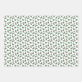 Groene blauwe rode luie kerstpatronen inpakpapier vel (Voorkant 2)