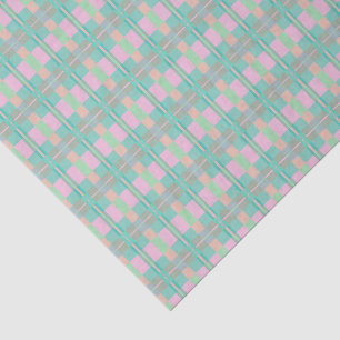 Groene Blauwe Roze Patroon Nek Band Tissuepapier
