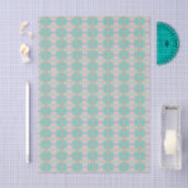 Groene Blauwe Roze Patroon Nek Band Tissuepapier (Craft)