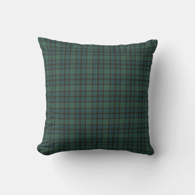 Groene Blauwe Schotse Plaid Traditionele Stijl Kussen (Voorkant)