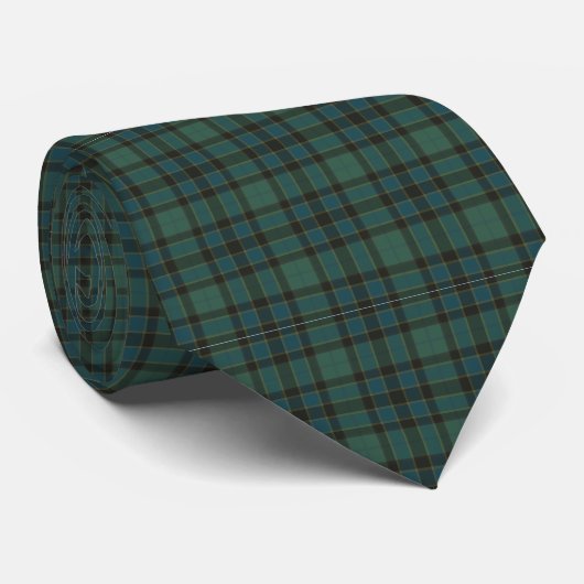 Groene-blauwe Schotse ruit traditionele stropdas (Opgerold)