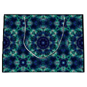 Groene blauwe sierbloem large cadeautasje (Voorkant)