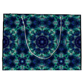 Groene blauwe sierbloem large cadeautasje (Achterkant)
