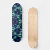 Groene blauwe sierbloem persoonlijk skateboard (Voorkant)