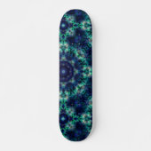 Groene blauwe sierbloem persoonlijk skateboard (Voorkant)
