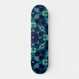 Groene blauwe sierbloem persoonlijk skateboard