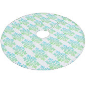 Groene blauwe sneeuwvlokken boomrok, koraalgriep fleece kerstboom rok (Gekanteld)