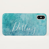 Groene Blauwe Textuur Case-Mate iPhone Case (Achterkant (horizontaal))