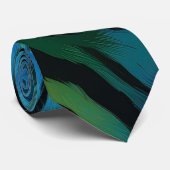 Groene & Blauwe Tijgerstreep Stropdas (Opgerold)