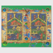 GROENE BLAUWE VLOEISTOFFICIËNTCHRISTMAS PARCHMENT CADEAUPAPIER (Vlak)