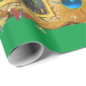 GROENE BLAUWE VLOEISTOFFICIËNTCHRISTMAS PARCHMENT CADEAUPAPIER (Rol Hoek)