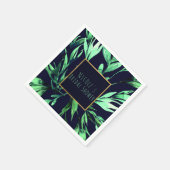 Groene Blauwe Waterverf Botanische Glam Elegant Ch Servetten (Hoek)