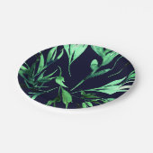 Groene Blauwe Waterverf Botanische Glam Weddenscha Papieren Bordje (Gekanteld)