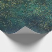 Groene/blauwe Waterverf Faux Gold Foil Cadeaupapier (Hoek)