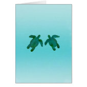 Groene blauwe Waterverf Ocean 2 Zee Turtles (Voorkant)