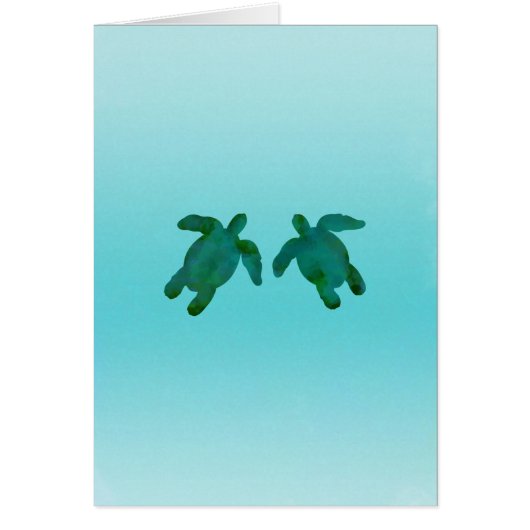 Groene blauwe Waterverf Ocean 2 Zee Turtles (Voorkant)