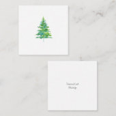 Groene Blauwe Waterverf Pijnboom Notitiekaartje (Voorkant / Achterkant)