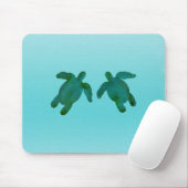 Groene blauwe Waterverf Zee Muismat (Met muis)