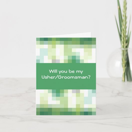 Groene, Blauwe, Witte Vierkanten, Groomsman (Voorkant)