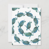 Groene Blauwe Zeeschildpadden Gouden Strand Bruilo Kaart (Achterkant)