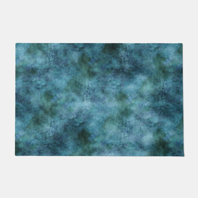 Groene Blauwgroen Aqua Blue Earth Ocean Marble Abs Deurmat (Voorkant)