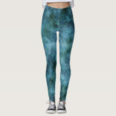 Groene Blauwgroen Aqua Blue Earth Ocean Marble Abs Leggings (Voorkant)