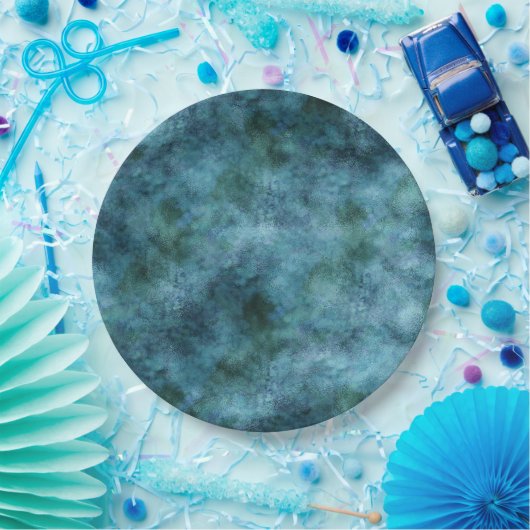 Groene Blauwgroen Aqua Blue Earth Ocean Marble Abs Papieren Bordje (Feest)