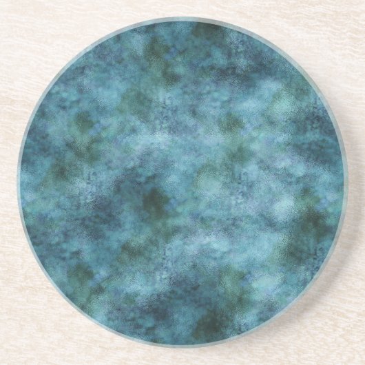 Groene Blauwgroen Aqua Blue Earth Ocean Marble Abs Zandsteen Onderzetter (Voorkant)