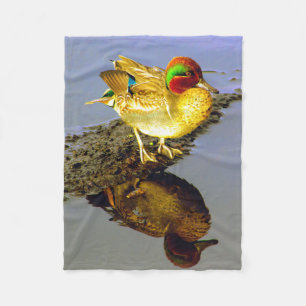 Groene, Blauwgroen Duck, kleine rugzak Fleece Deken