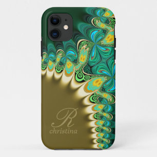 Groene Blauwgroen en goudlinktals iPhone 5 11 Hoesje
