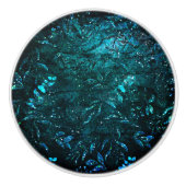 Groene Blauwgroen  houtbladeren Keramische Knop (Voorkant)