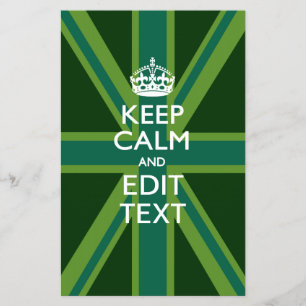 Groene Blauwgroen Keep Calm and Jouw tekst Union-a Flyer