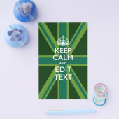 Groene Blauwgroen Keep Calm and Jouw tekst Union-a Flyer (Enkel)