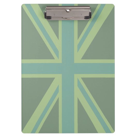 Groene Blauwgroen Keep Calm and Jouw tekst Union-a Klembord (Voorkant)