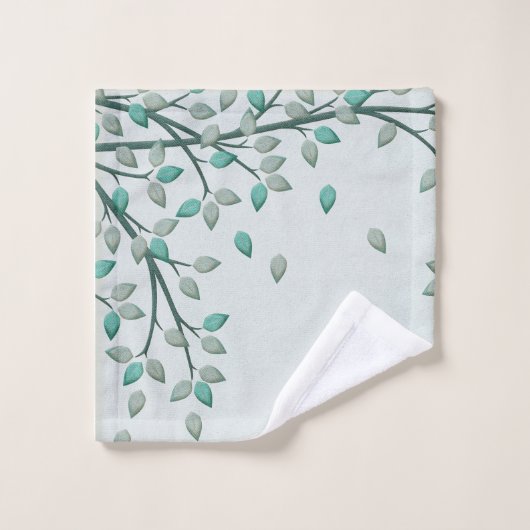 Groene Blauwgroen lederen badkamer Bad Handdoek (Wasdoekje)