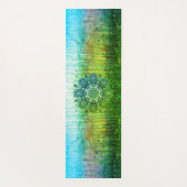 Groene Blauwgroen ombre Shiny mandala yogamat (Achterkant)