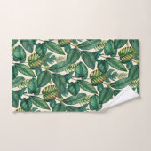 Groene & Blauwgroen Palm Monstera Tropische blader Bad Handdoek (Handdoek)