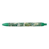 Groene & Blauwgroen Palm Monstera Tropische blader Blauwe Inkt Pen (Voorkant)