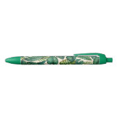 Groene & Blauwgroen Palm Monstera Tropische blader Blauwe Inkt Pen (Bovenkant)