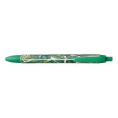 Groene & Blauwgroen Palm Monstera Tropische blader Blauwe Inkt Pen (Achterkant)