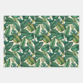 Groene & Blauwgroen Palm Monstera Tropische blader Inpakpapier Vel (Voorkant 3)