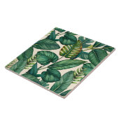 Groene & Blauwgroen Palm Monstera Tropische blader Tegeltje (Zijkant)