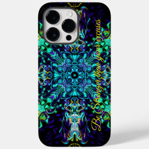 Groene Blauwgroen Psychedelic Bohemian Mandala Case-Mate iPhone 14 Pro Max Hoesje