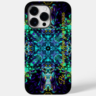 Groene Blauwgroen Psychedelic Bohemian Mandala Case-Mate iPhone 14 Pro Max Hoesje