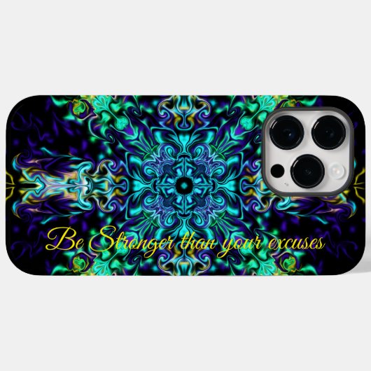 Groene Blauwgroen Psychedelic Bohemian Mandala Case-Mate iPhone Case (Achterkant (horizontaal))
