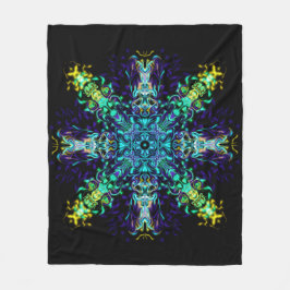 Groene Blauwgroen Psychedelic Bohemian Mandala Fleece Deken
