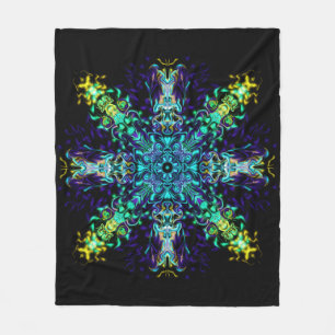 Groene Blauwgroen Psychedelic Bohemian Mandala Fleece Deken