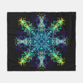 Groene Blauwgroen Psychedelic Bohemian Mandala Fleece Deken (Voorkant (Horizontaal))
