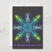 Groene Blauwgroen Psychedelic Bohemian Mandala Kaart (Voorkant)